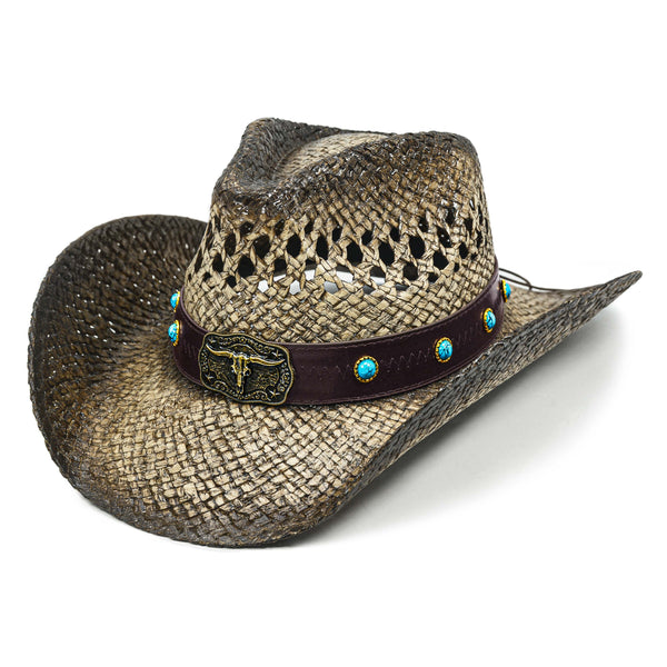 Fluffy Sense Coastal Cowgirl Hat Straw Cowboy Hat Western  display picture 1