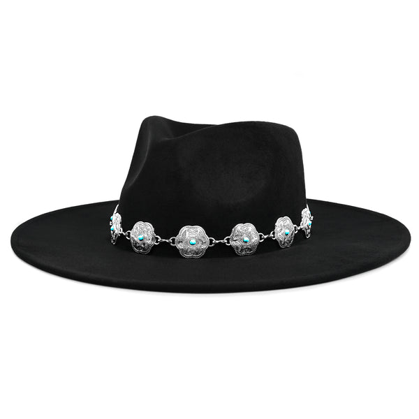 Unif beautiful concho wide brim black hat - felt fabric. 

Excellent condition! UNIF | Accessories | Unif Beautiful Concho Wide Brim Black  main image 4