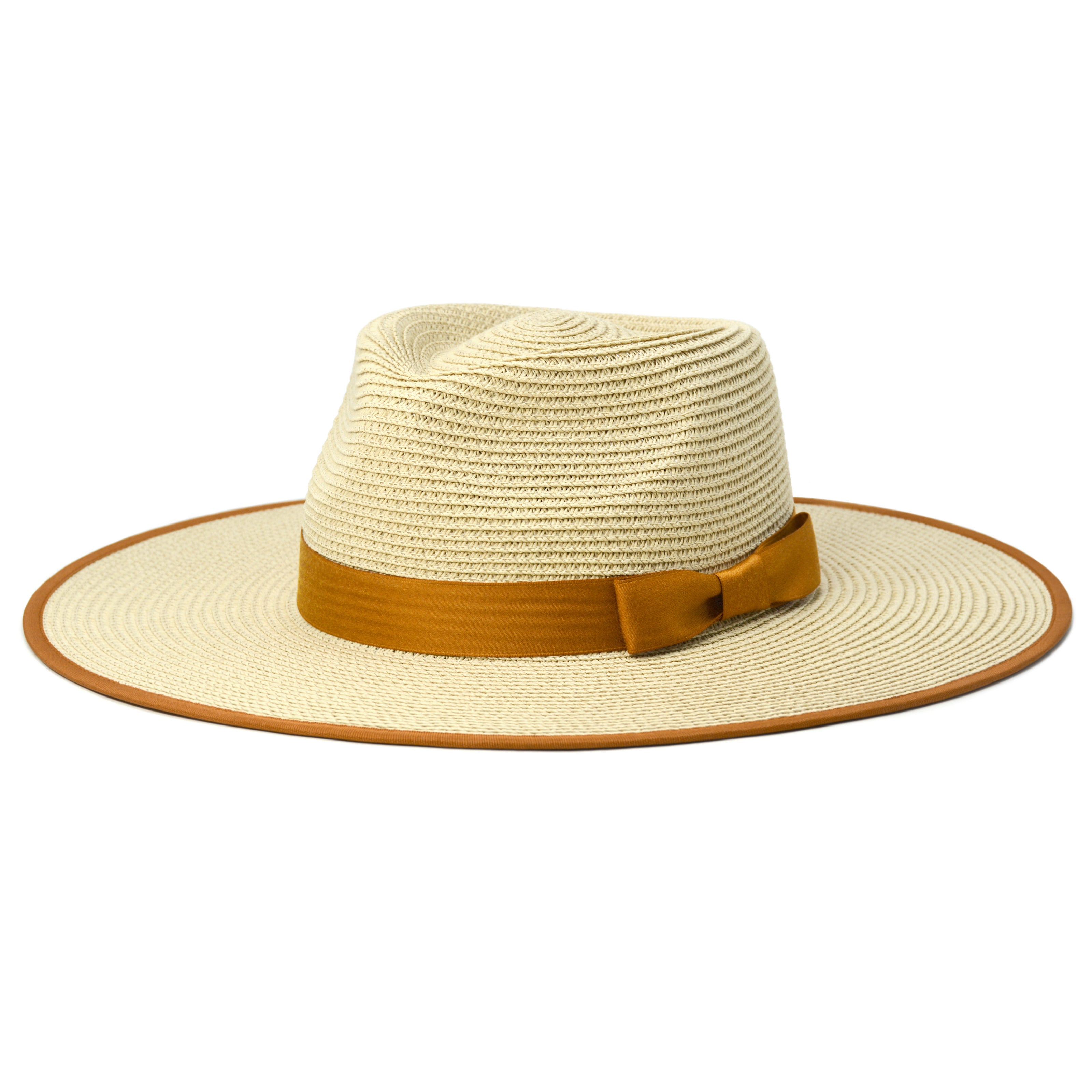 Unisex Wide Brim Sun Hat Straw Panama Rancher Fedora Hat for 