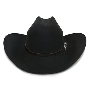 Fluffy Sense Felt Cattleman Crease Western Hats for Cowboys and Cowgirls with Shapeable Wide Brim, Raven Black