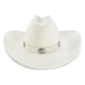 Fluffy Sense Felt Cattleman Crease Western Hats for Cowboys and Cowgirls with Shapeable Wide Brim, Ivory White
