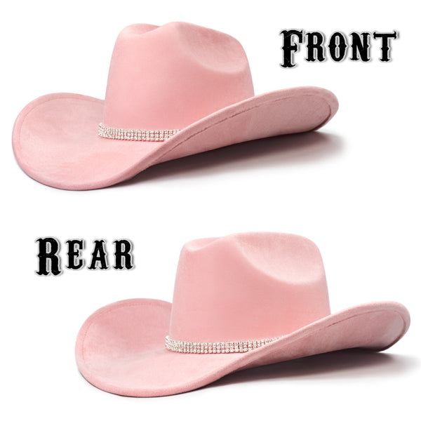 8744 Pink Cowboy Hat - Shapeable Felt Cowboy Hat With Wide Brim And Cattleman AC63F018-7143-45BB-8D2C-  main image 4
