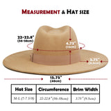 FLUFFY SENSE. Big Wide Brim Fedora Hat for Women - Nashville Outfits Western Hats Women's Felt Panama Rancher Hat (Mocha)