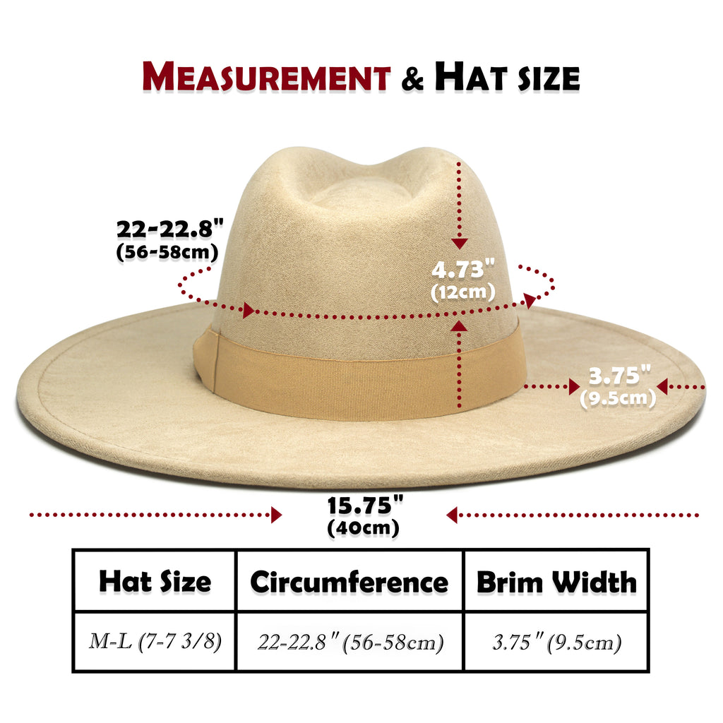 FLUFFY SENSE. Big Wide Brim Fedora Hat for Women - Nashville Outfits Western Hats Women's Felt Panama Rancher Hat (Khaki)