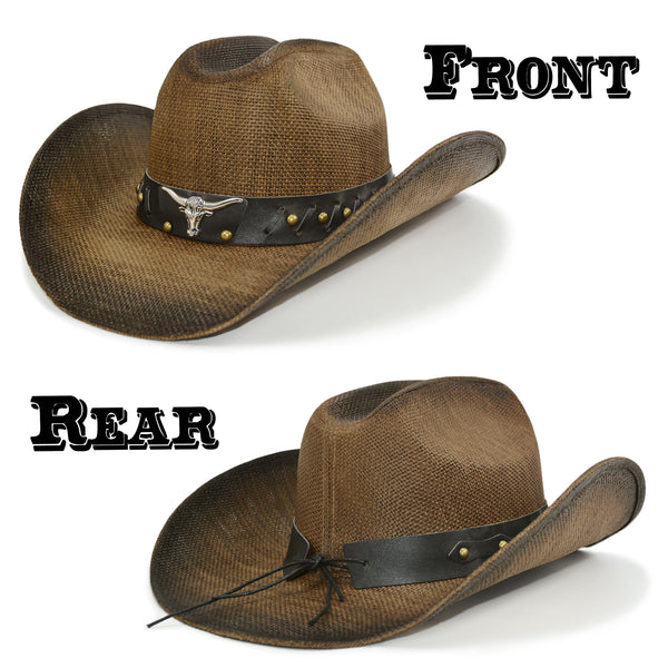 4736 Cowboy Hat For Women Men Straw Cattleman Crease Western Hats Shapeable Cowboy Hat for Women and Men - Straw Cattleman Crease 6 7/8  main image 2