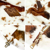 Women's Fuzzy Cow Print Vest Cozy Lightweight Sherpa Fleece Vest for Women Sleeveless Outerwear Jacket with Pockets