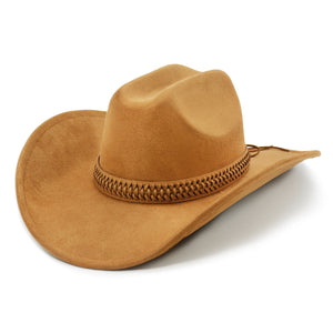 Fluffy Sense Felt Cattleman Crease Western Hats for Cowboys and Cowgirls with Shapeable Wide Brim, Caramel Brown