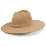 FLUFFY SENSE. Big Wide Brim Fedora Hat for Women - Nashville Outfits Western Hats Women's Felt Panama Rancher Hat (Mocha)