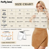 Mini Skirt for Women Elastic High Waist Bodycon Wrap Skirt Silky Smooth Stretchy Suede Skirt