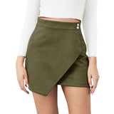 Mini Skirt for Women Elastic High Waist Bodycon Wrap Skirt Silky Smooth Stretchy Suede Skirt