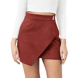 Mini Skirt for Women Elastic High Waist Bodycon Wrap Skirt Silky Smooth Stretchy Suede Skirt