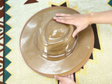 Unisex Wide Brim Sun Hat Straw Panama Rancher Fedora Hat for Men Beach Hat for Women (Brown)