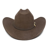 Fluffy Sense Felt Cattleman Crease Western Hats for Cowboys and Cowgirls with Shapeable Wide Brim, Saddle Brown