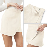 Mini Skirt for Women Elastic High Waist Bodycon Wrap Skirt Silky Smooth Stretchy Suede Skirt