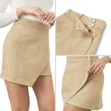 Mini Skirt for Women Elastic High Waist Bodycon Wrap Skirt Silky Smooth Stretchy Suede Skirt