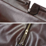 Women's Leather Mini Skirt Stretchy High Waisted Zipper Slit Faux Pleather Bodycon Short Pencil Skirt