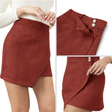 Mini Skirt for Women Elastic High Waist Bodycon Wrap Skirt Silky Smooth Stretchy Suede Skirt