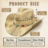 Fluffy Sense Coastal Cowgirl Hat Straw Cowboy Hat Western Beach Sun Hat for Women and Men with Shapeable Brim (Sunkissed Blonde)