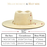 Big Wide Brim Felt Rancher Fedora Hat for Women and Men - Boho Western Hat with 4 inches Flat Brim (Cream Beige)