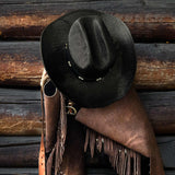 Fluffy Sense Straw Cattleman Crease Western Hats for Cowboys and Cowgirls with Shapeable Large Brim, Black