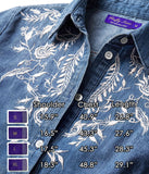 Womens Denim Shirt Long Sleeve Embroidered Button Down Jean Shirt Casual Western Top Cowgirl Outfit Blouse