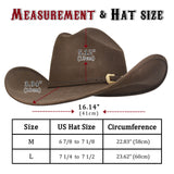 Fluffy Sense Felt Cattleman Crease Western Hats for Cowboys and Cowgirls with Shapeable Wide Brim, Saddle Brown