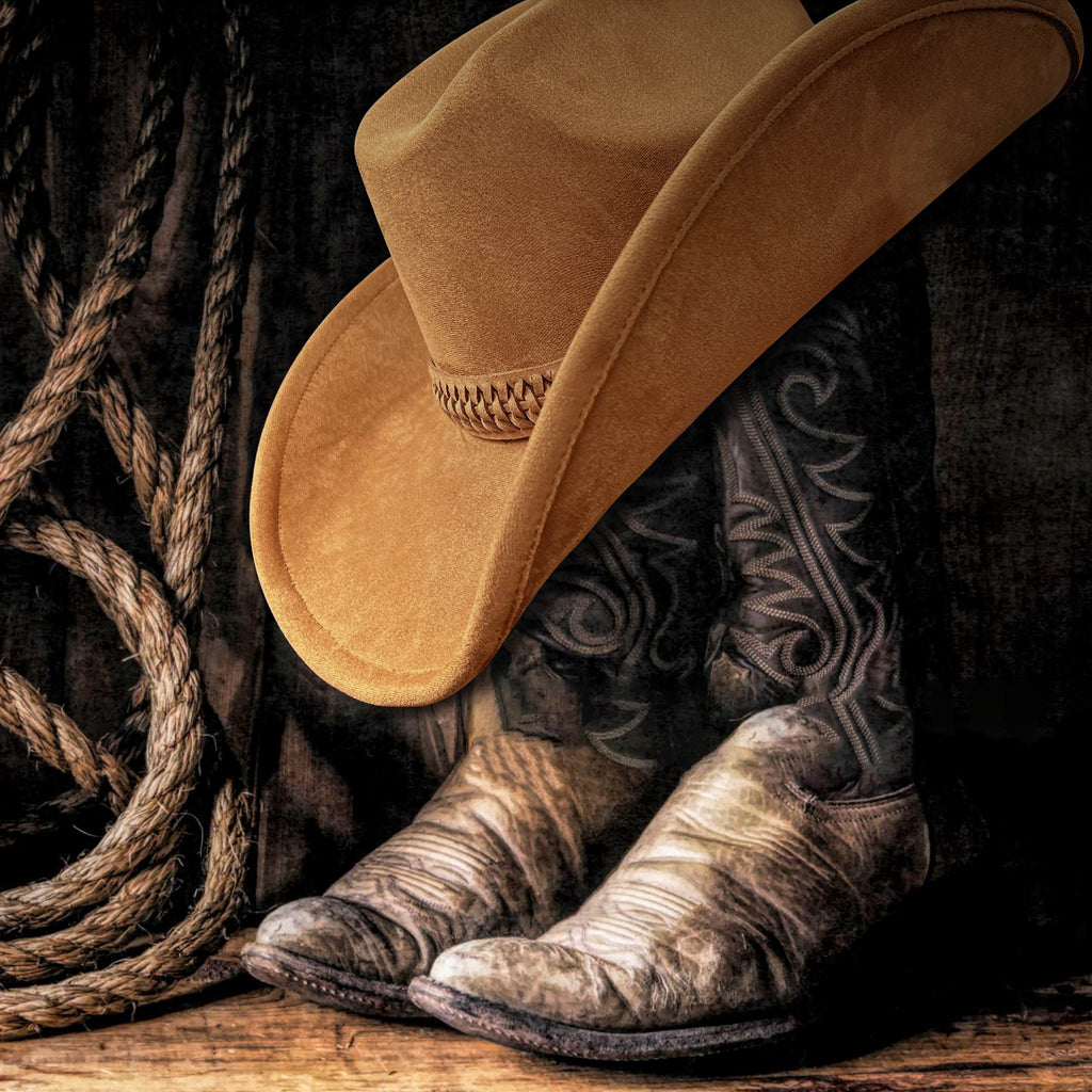 FLUFFY SENSE. Cowboy Hat for Women and Men with Shapeable Wide