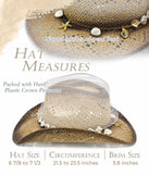 Fluffy Sense Straw Cowboy Hat with Natural Mother-of-Pearl Shell Band Western Beach Sun Hat (Ombre Brown)