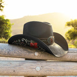 Cowboy Hats for Women and Men Straw Western Hat Embroidered Cowboy Hat for Cowboys and Cowgirls (Black)