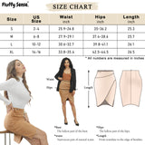 Midi Skirt for Women Stretch High Waist Pencil Skirt Wrap Front Bodycon Slit Skirt with Side Pocket