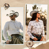 Fluffy Sense Teardrop Crown Unisex Straw Cowboy Cowgirl Hat Western Sun Hat   (White)