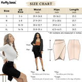 Midi Skirt for Women Stretch High Waist Pencil Skirt Wrap Front Bodycon Slit Skirt with Side Pocket