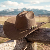 Fluffy Sense Felt Cattleman Crease Western Hats for Cowboys and Cowgirls with Shapeable Wide Brim, Saddle Brown