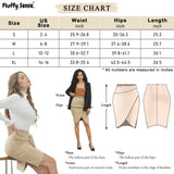 Midi Skirt for Women Stretch High Waist Pencil Skirt Wrap Front Bodycon Slit Skirt with Side Pocket