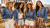 Womens Denim Shirt Long Sleeve Embroidered Button Down Jean Shirt Casual Western Top Cowgirl Outfit Blouse