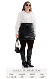 Women's Leather Mini Skirt Stretchy High Waisted Zipper Slit Faux Pleather Bodycon Short Pencil Skirt