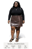 Women's Leather Mini Skirt Stretchy High Waisted Zipper Slit Faux Pleather Bodycon Short Pencil Skirt