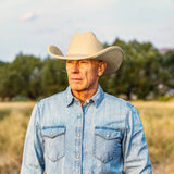 Fluffy Sense Felt Cattleman Crease Western Hats for Cowboys and Cowgirls with Shapeable Wide Brim, Buckskin Tan
