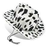 Fluffy Sense. Cowboy Hat – Fun Cow Print Hat – Unisex Black and White Cowboy Hat