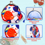 Fluffy Sense Japanese Style Kimono Fabric Cute Smiley Kitty Portable Plush Coin Purse (Blue)