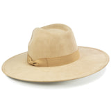 FLUFFY SENSE. Big Wide Brim Fedora Hat for Women - Nashville Outfits Western Hats Women's Felt Panama Rancher Hat (Khaki)