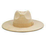 FLUFFY SENSE. Big Wide Brim Fedora Hat for Women - Nashville Outfits Western Hats Women's Felt Panama Rancher Hat (Khaki)