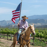 Fluffy Sense Vintage USA American Flag Cowboy Hat Classic Western Style Unisex Cowboy Cowgirl Hat (Classic Tea Stained)